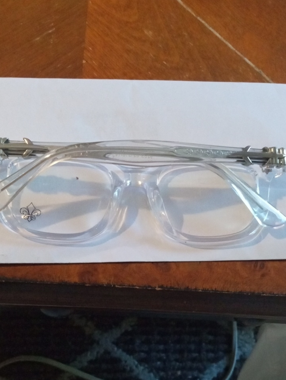 Chrome Hearts Clear Transparent Eyeglasses with Silver Temples
